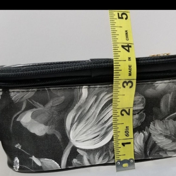 PurseN Bangle Rings Jewelry Bag w Handle,Travel Storage Floral Black Silver EUC! - Picture 8 of 10